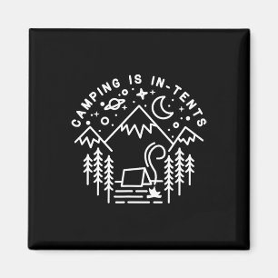 Aimant Le camping est une ligne intense d'art drôle de ra