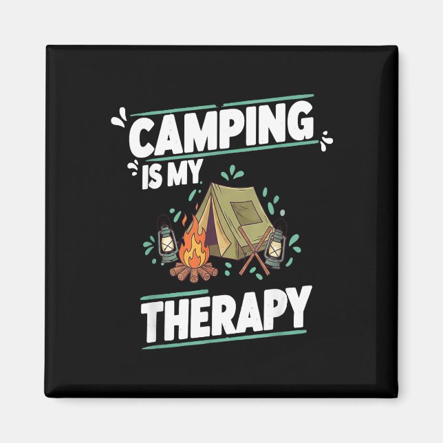 Aimant Le camping est une thérapie pour les grands espace (Devant)