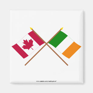 Aimant Le Canada et les drapeaux croisés parIrlande