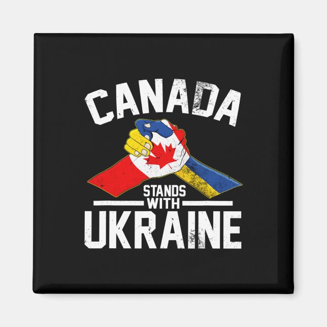 Aimant Le Canada Soutient L'Ukraine Drapeau Ukrainien Can (Devant)