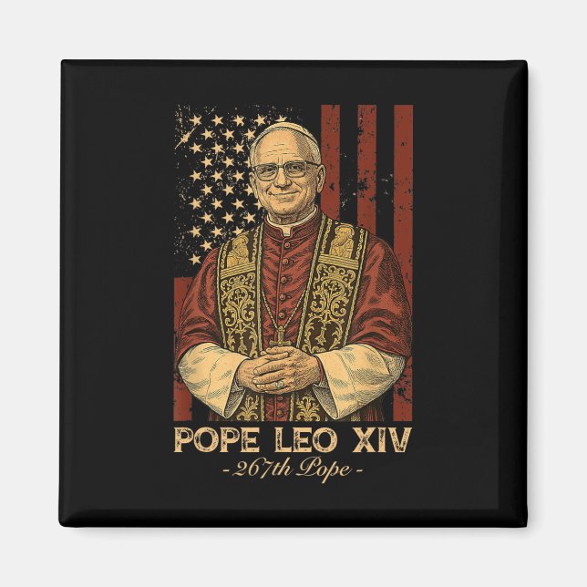 Aimant Le cardinal Robert Francis Prévost le pape Leo Xiv (Devant)
