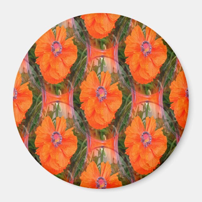 Aimant Le champ de pavot chinois... (Devant)