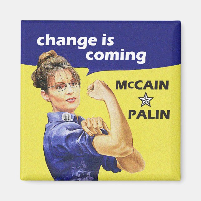 Aimant "Le changement arrive" McCain / Palin Parti républ (Devant)