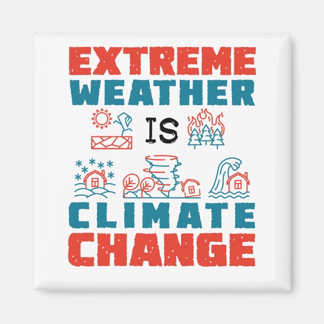 Aimant Le Changement Climatique Est Un Temps Extrême (Devant)