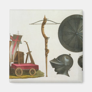Aimant Le char milanais, l'arbalète et l'armure, plaquen