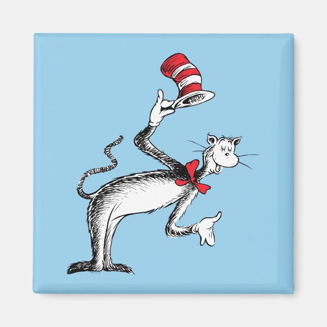 Aimant Le Chat au Chapeau s'incline (Devant)