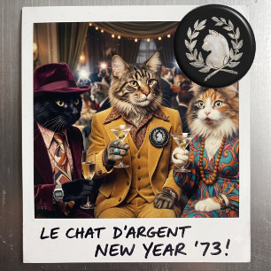 Aimant Le Chat d'Argent Paris Vintage Chat en Argent Fran
