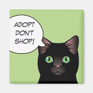 Aimant Le chat noir Adopt ne font pas des emplettes