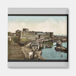 Aimant Le Château du pont balançoire, Brest, vintag Franc