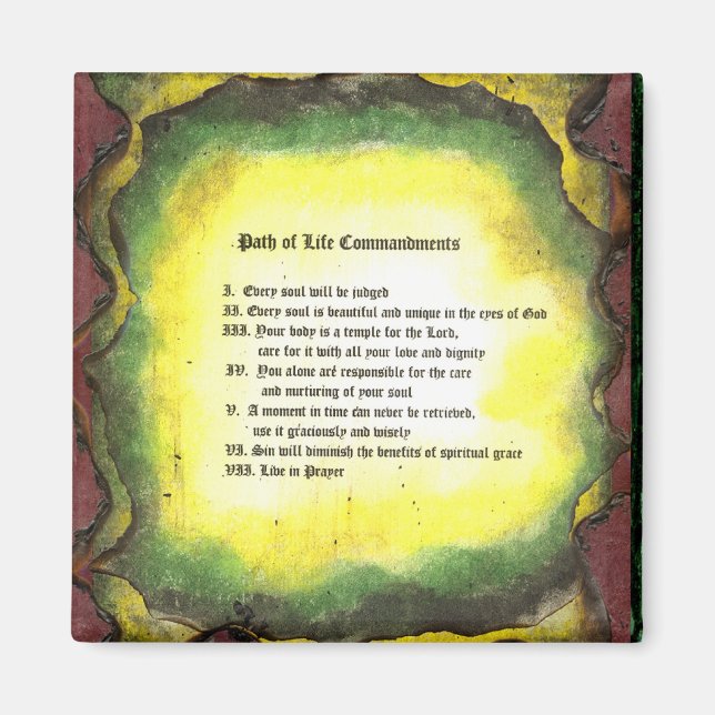Aimant Le chemin de vie des commandements (Devant)
