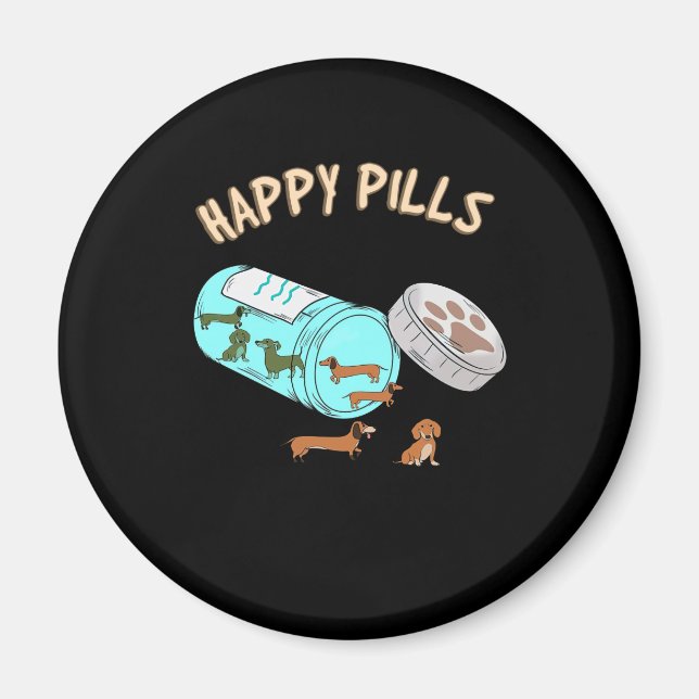 Aimant Le chien de chien de Happy Pill Cute Dog Lover (Devant)