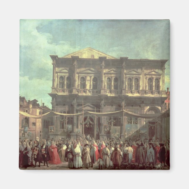 Aimant Le chien visite l'église et Scuola di (Devant)