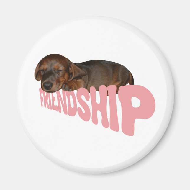 Aimant Le chiot d'amitié / chien est le meilleur ami de l (Devant)