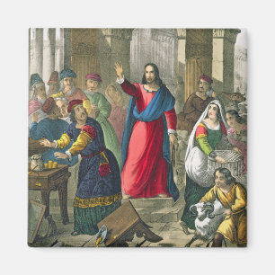 Aimant Le Christ nettoie le temple, d'un b imprimé par