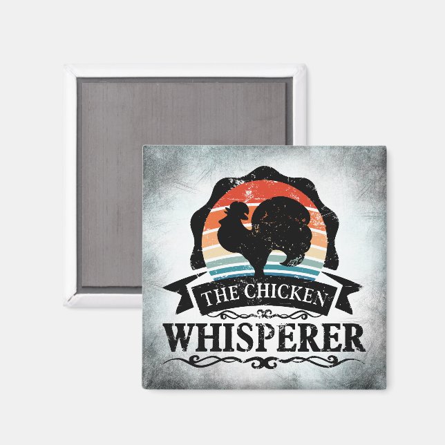 Aimant Le Chuchoteur de Poulets Drôle (Recto/Verso)