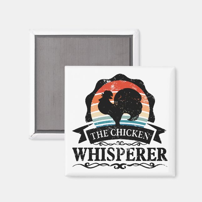 Aimant Le Chuchoteur de Poulets Drôle (Recto/Verso)
