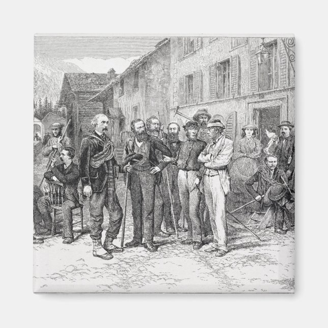 Aimant Le Club Room de Zermatt en 1864, de "L'Ascent (Devant)