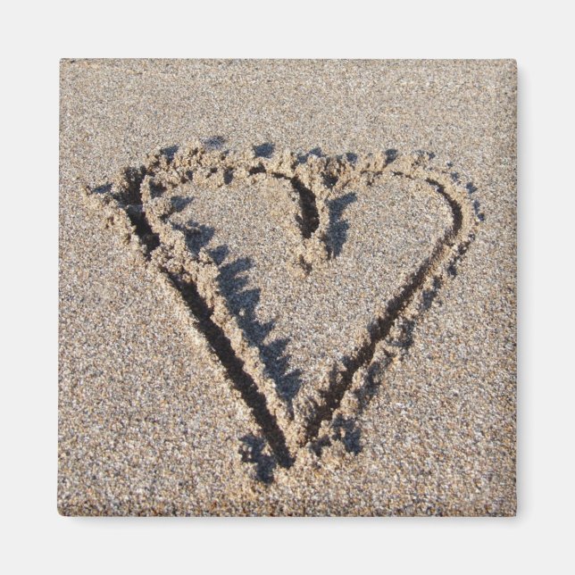 Aimant Le coeur dans l'aimant du sable (Devant)