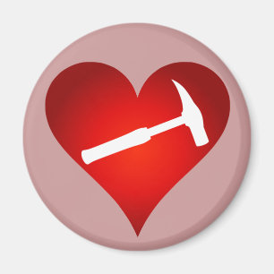 Aimant Le coeur et le marteau de rock du géologue