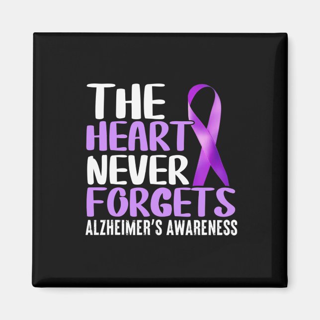 Aimant Le coeur n'oublie jamais la conscience d'Alzheimer (Devant)