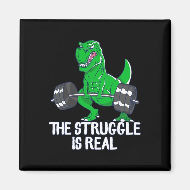 Aimant Le Combat Est Réel Drôle T-rex Gym Workout  (Devant)