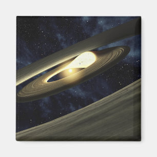 Aimant Le concept de l'artiste montrant un morceau de