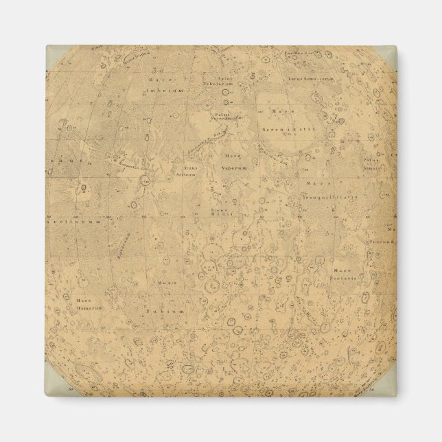 Aimant Le côté visible de la carte de surface de la lune (Devant)