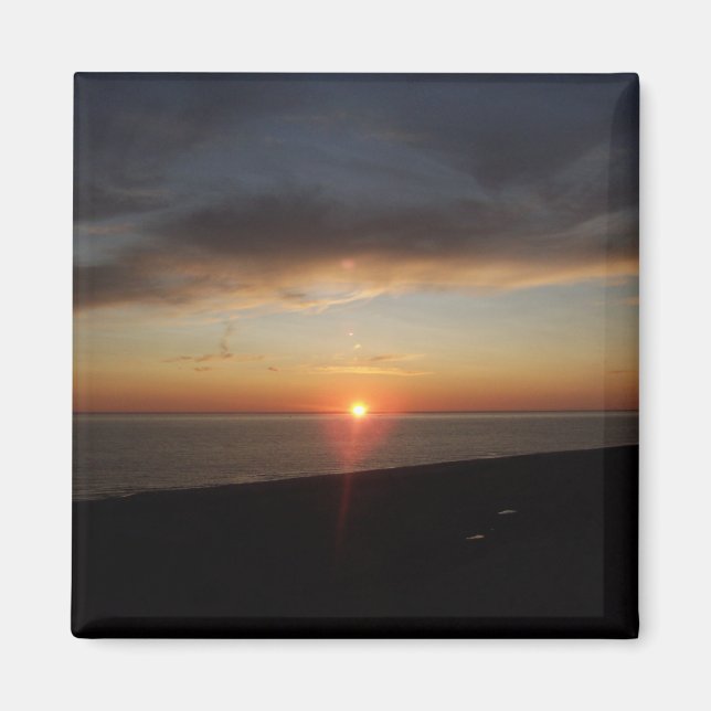 Aimant Le coucher du soleil du lac Michigan (Devant)