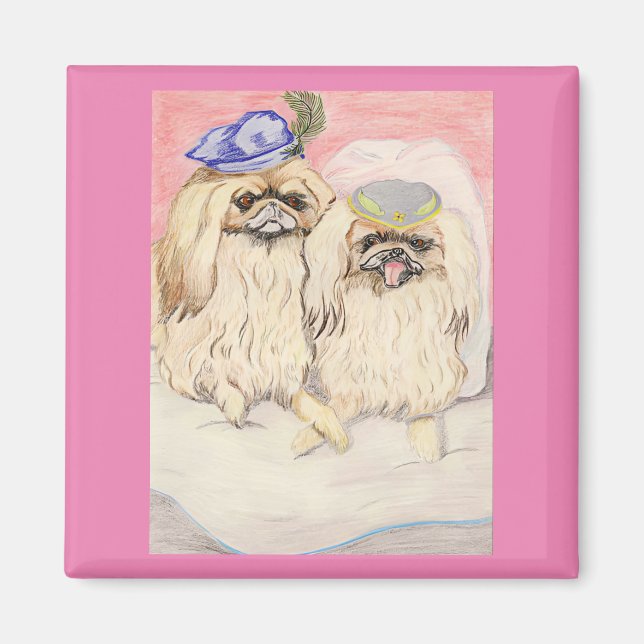 Aimant Le couple Pekingese (Devant)