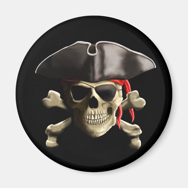Aimant Le crâne du Jolly roger pirate (Devant)