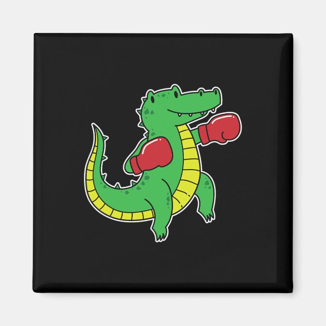 Aimant Le crocodile fait la boxe (Devant)