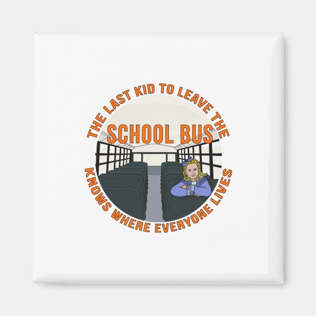 Aimant Le Dernier Enfant Pour Quitter Le Bus De L'École (Devant)
