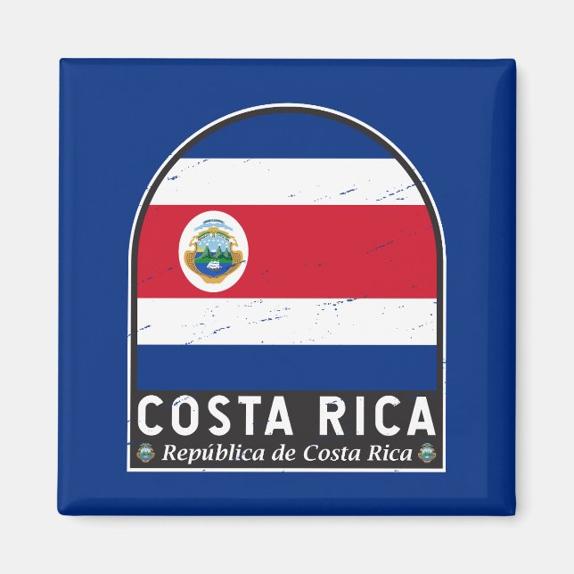 Aimant Le drapeau du Costa Rica Emblem Vintage (Devant)