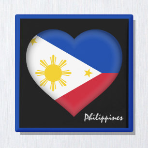 Aimant Le drapeau philippin et les vacances/sports cardia