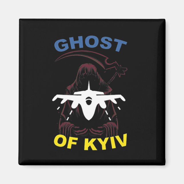 Aimant Le Fantôme de Kiev Je suis solidaire avec l'Ukrain (Devant)