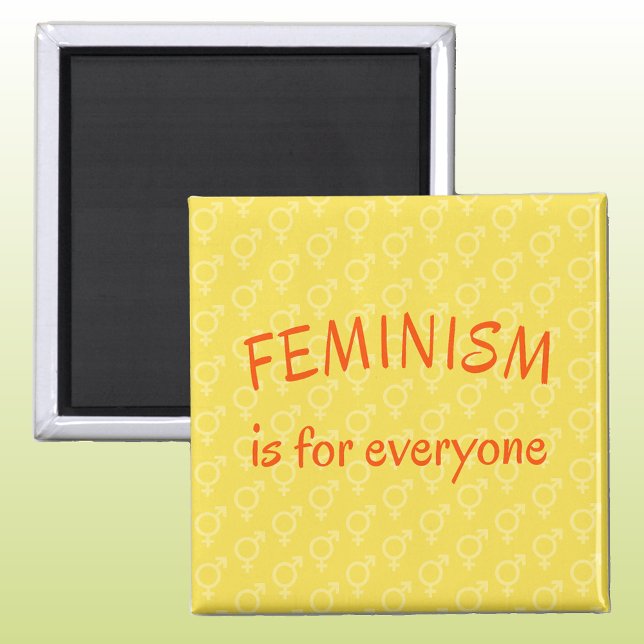 Aimant Le féminisme pour tous jaune vif (Créateur téléchargé)