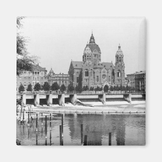 Aimant Le fleuve Isar à Munich, vers 1910 (Devant)