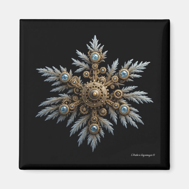 Aimant Le Flocon de Sidera – Artefact steampunk -  (Devant)