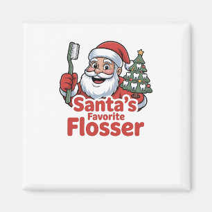Aimant Le Flosser préféré du Père Noël Noël Dentaire Dent