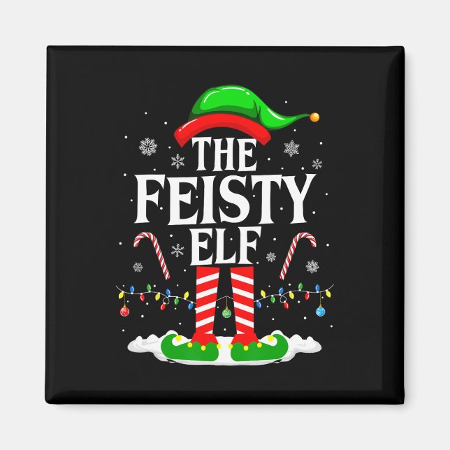 Aimant Le Frisme Elf Xmas Funny Matching Family Group Ch (Devant)