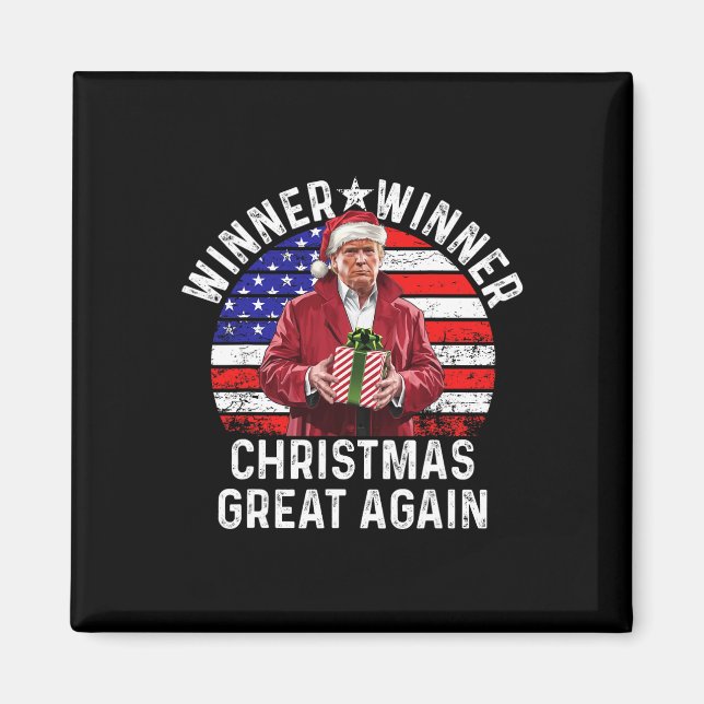 Aimant Le gagnant Noël grand à nouveau Trump Funny Hu (Devant)