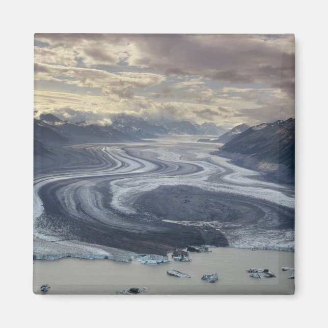 Aimant Le glacier Lowell se jette dans la rivière Alsek d (Devant)
