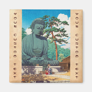 Aimant Le grand Bouddha au hanga de Kamakura Hasui Kawase