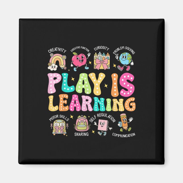 Aimant Le Jeu Est L'Apprentissage Enseignant Premier Jour (Devant)
