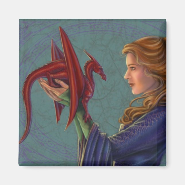 Aimant Le jeune dragon rouge (Devant)