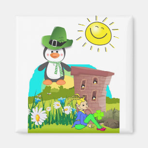 Aimant le jour de saint-patrick pingouin leprechaun