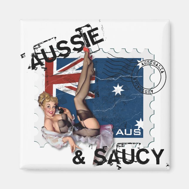 Aimant Le Kitsch Bitsch : Aussie & Saucy Pin Up (Devant)