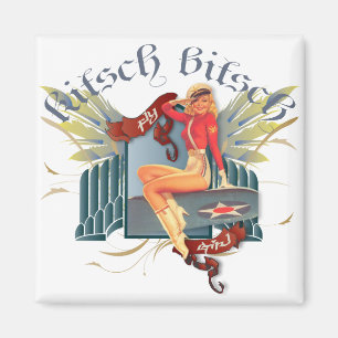 Aimant Le kitsch Bitsch : Pin- de tatouage de fille de