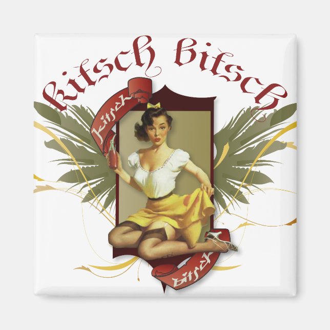 Aimant Le Kitsch Bitsch : Soda Girl Retro Tattoo Pin Up (Devant)