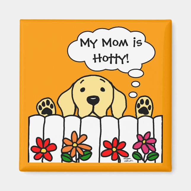 Aimant Le Labrador jaune vous regarde (Devant)